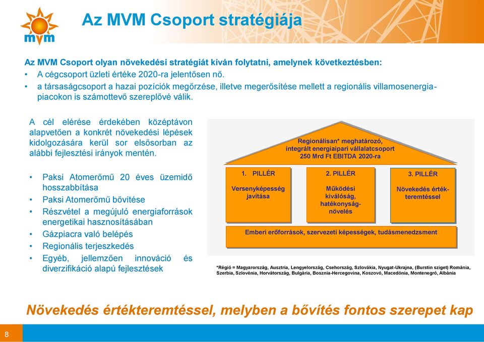 A cél elérése érdekében középtávon alapvetően a konkrét növekedési lépések kidolgozására kerül sor elsősorban az alábbi fejlesztési irányok mentén.