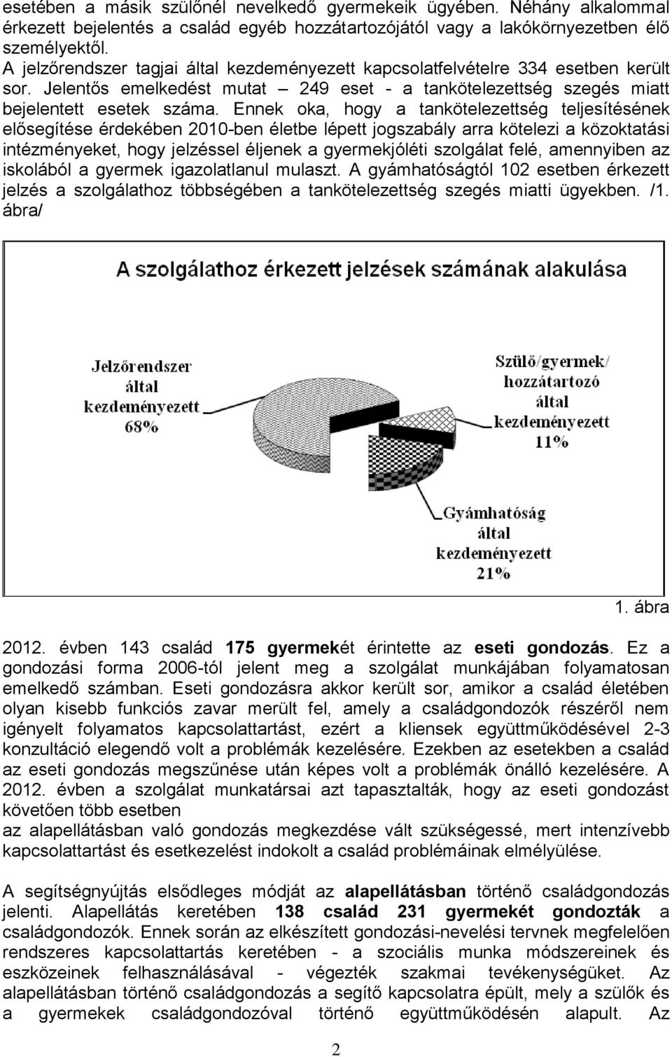 Ennek oka, hogy a tankötelezettség teljesítésének elősegítése érdekében 2010-ben életbe lépett jogszabály arra kötelezi a közoktatási intézményeket, hogy jelzéssel éljenek a gyermekjóléti szolgálat