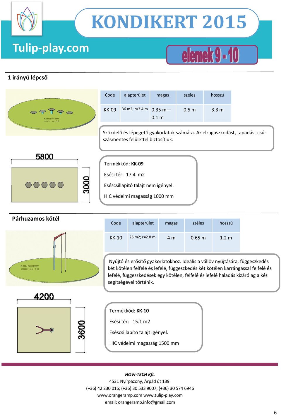 HIC védelmi magasság 1000 mm Párhuzamos kötél KK-10 25 m2; r=2.8 m 4 m 0.65 m 1.2 m Nyújtó és erősítő gyakorlatokhoz.