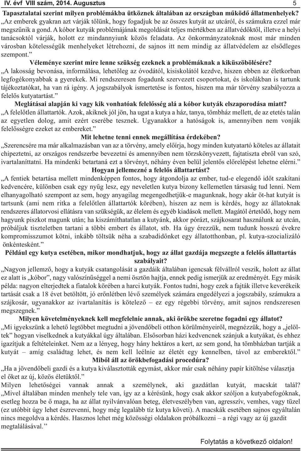 A kóbor kutyák problémájának megoldását teljes mértékben az állatvédőktől, illetve a helyi tanácsoktól várják, holott ez mindannyiunk közös feladata.