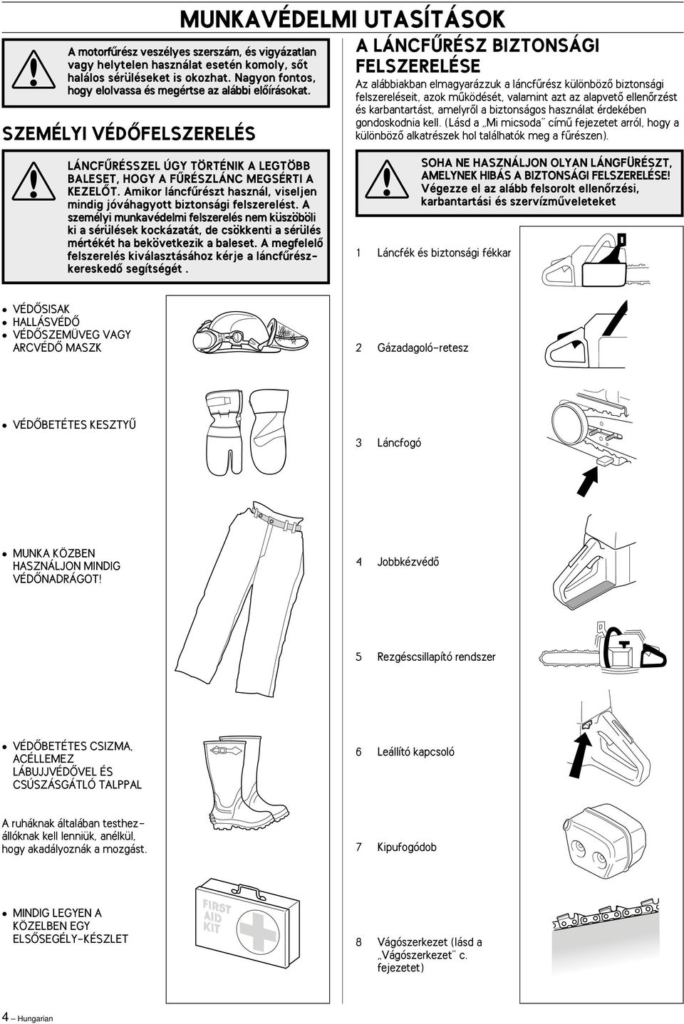 alapvetœ ellenœrzést és karbantartást, amelyrœl a biztonságos használat érdekében gondoskodnia kell.