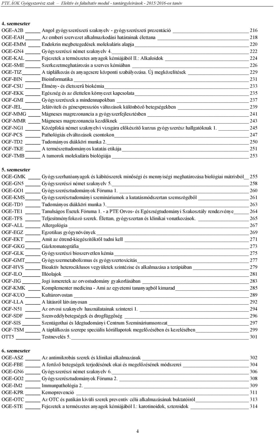 : Alkaloidok 224 OGE-SME Szerkezetmeghatározás a szerves kémiában 226 OGE-TIZ A táplálkozás és anyagcsere központi szabályozása.