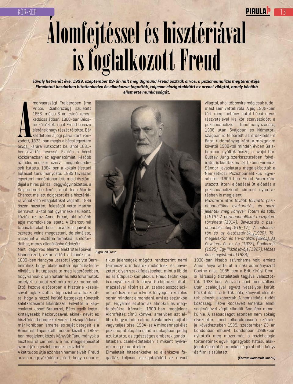 Amorvaországi Freibergben (ma Pribor, Csehország) született 1856. május 6-án zsidó kereskedőcsaládban. 1860-ban Bécsbe költöztek, ahol Freud hosszú életének nagy részét töltötte.