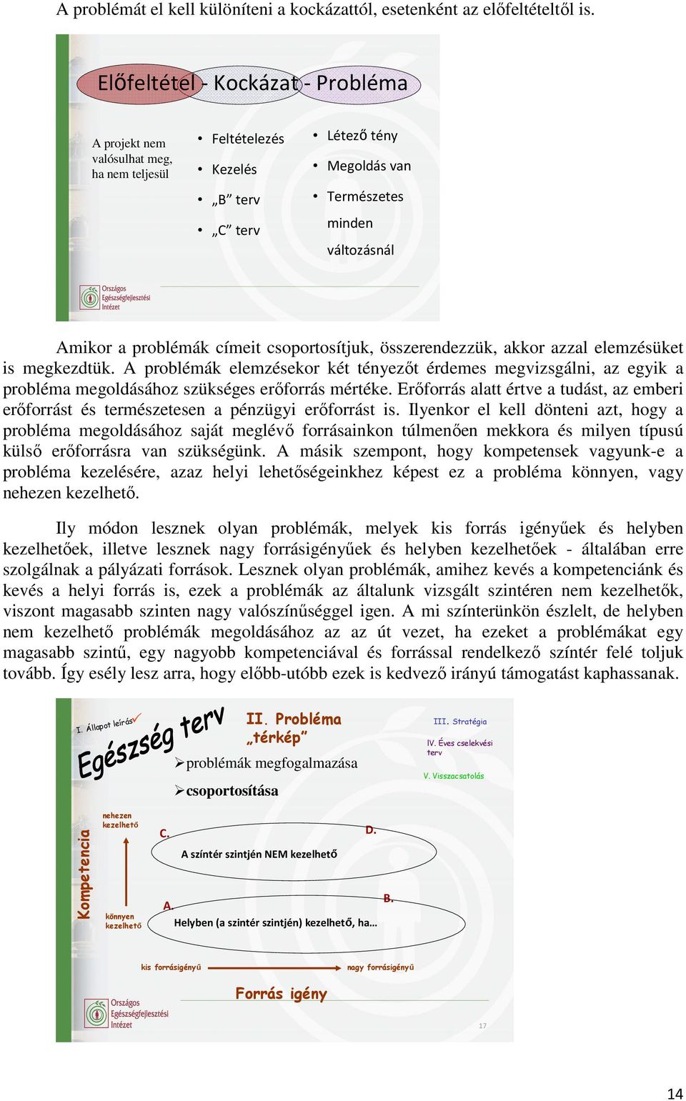 csoportosítjuk, összerendezzük, akkor azzal elemzésüket is megkezdtük. A problémák elemzésekor két tényezıt érdemes megvizsgálni, az egyik a probléma megoldásához szükséges erıforrás mértéke.