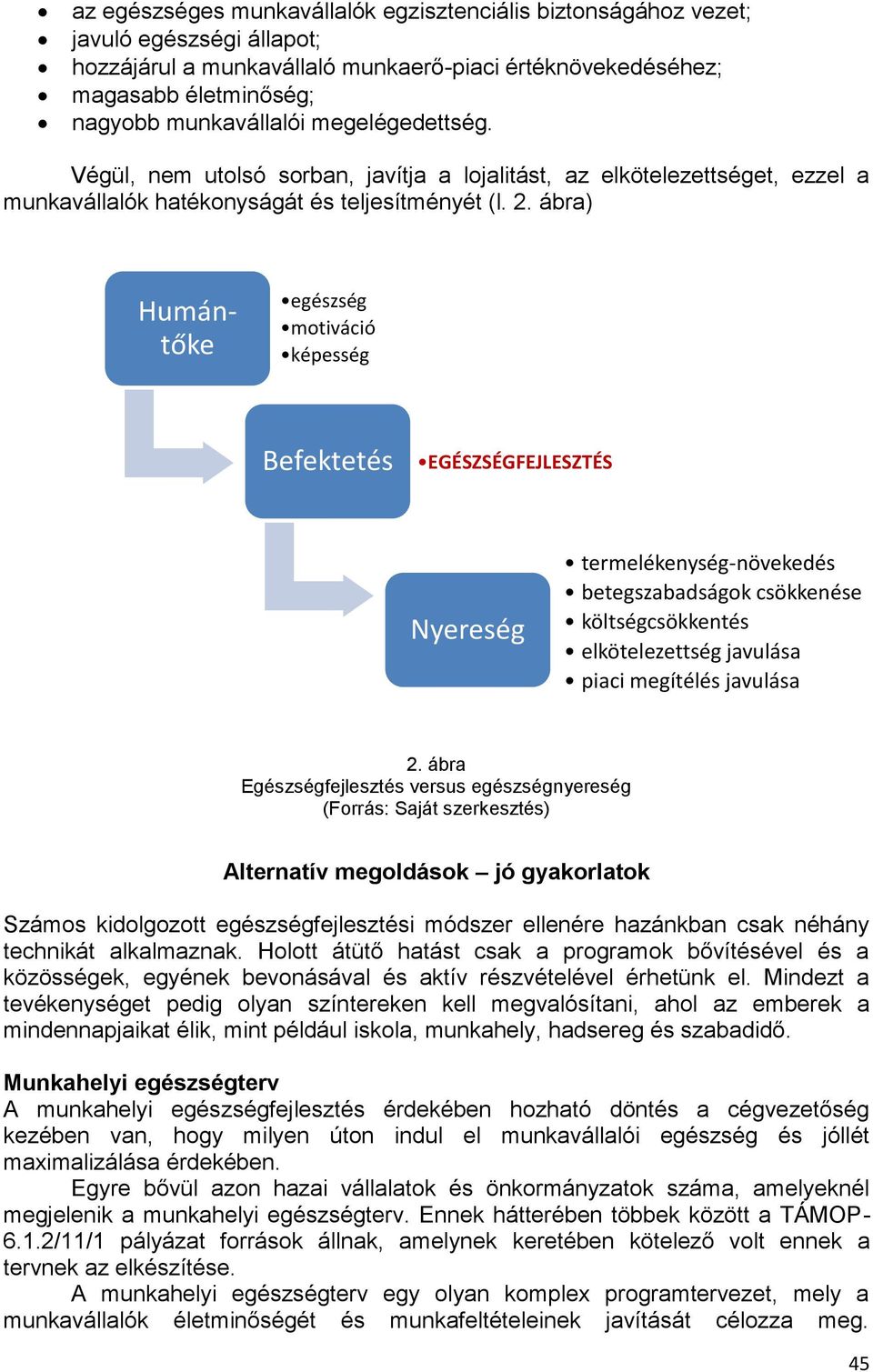 ábra) Humántőke egészség motiváció képesség Befektetés EGÉSZSÉGFEJLESZTÉS Nyereség termelékenység-növekedés betegszabadságok csökkenése költségcsökkentés elkötelezettség javulása piaci megítélés