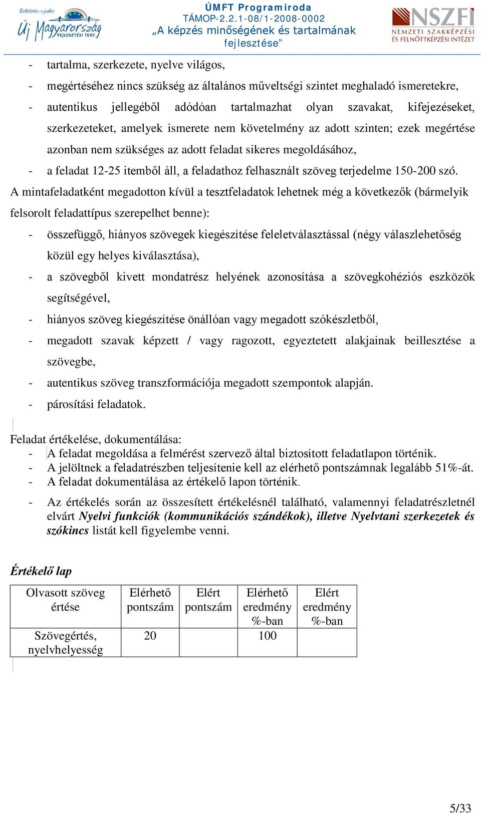 feladathoz felhasznált szöveg terjedelme 150-200 szó.