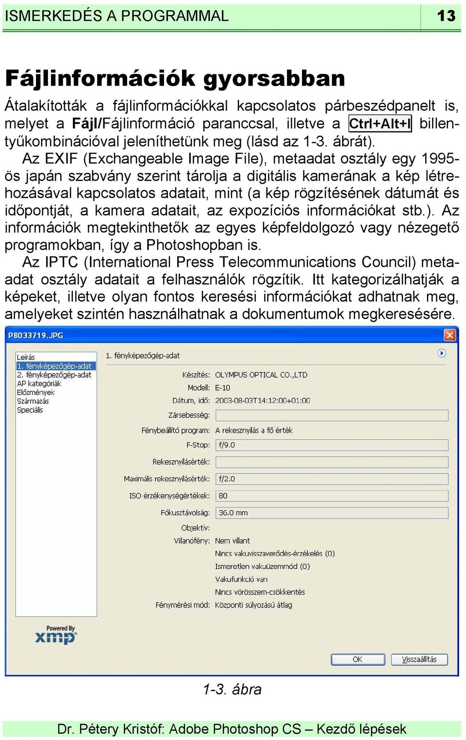 Az EXIF (Exchangeable Image File), metaadat osztály egy 1995- ös japán szabvány szerint tárolja a digitális kamerának a kép létrehozásával kapcsolatos adatait, mint (a kép rögzítésének dátumát és