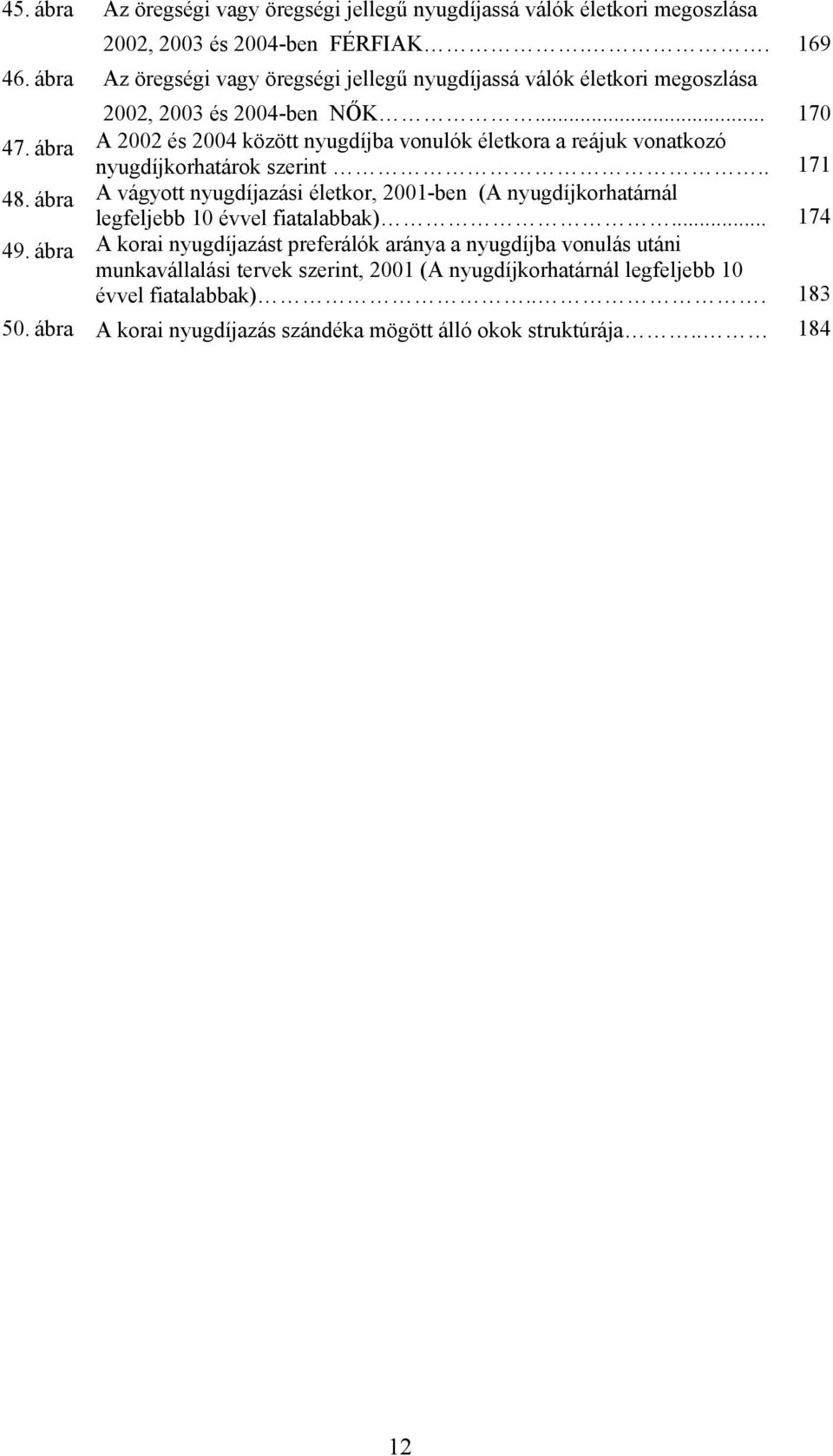 ábra A 2002 és 2004 között nyugdíjba vonulók életkora a reájuk vonatkozó nyugdíjkorhatárok szerint.. 171 48.