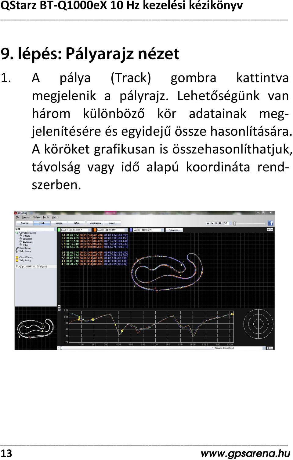 Lehetőségünk van három különböző kör adatainak megjelenítésére és