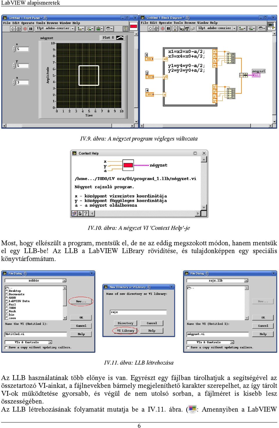 Az LLB a LabVIEW LiBrary rövidítése, és tulajdonképpen egy speciális könyvtárformátum. IV.11. ábra: LLB létrehozása Az LLB használatának több előnye is van.