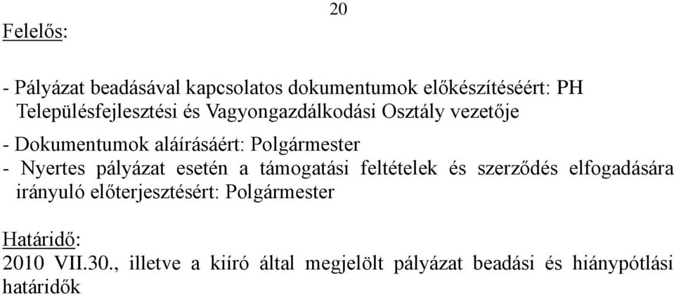 Polgármester - Nyertes pályázat esetén a támogatási feltételek és szerződés elfogadására irányuló