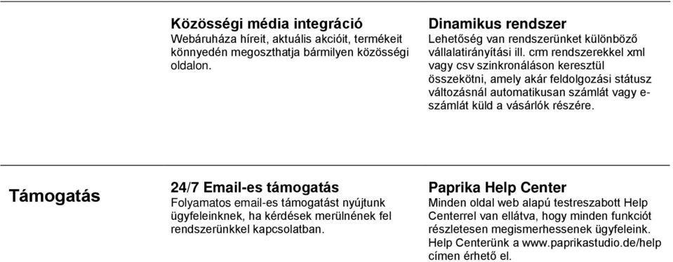 crm rendszerekkel xml vagy csv szinkronáláson keresztül összekötni, amely akár feldolgozási státusz változásnál automatikusan számlát vagy e- számlát küld a vásárlók részére.