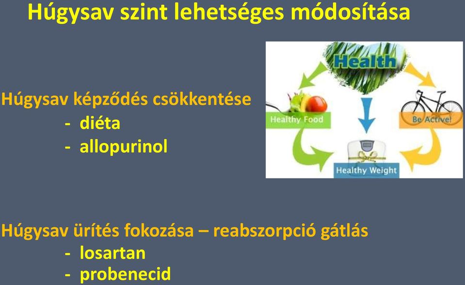 allopurinol Húgysav ürítés fokozása