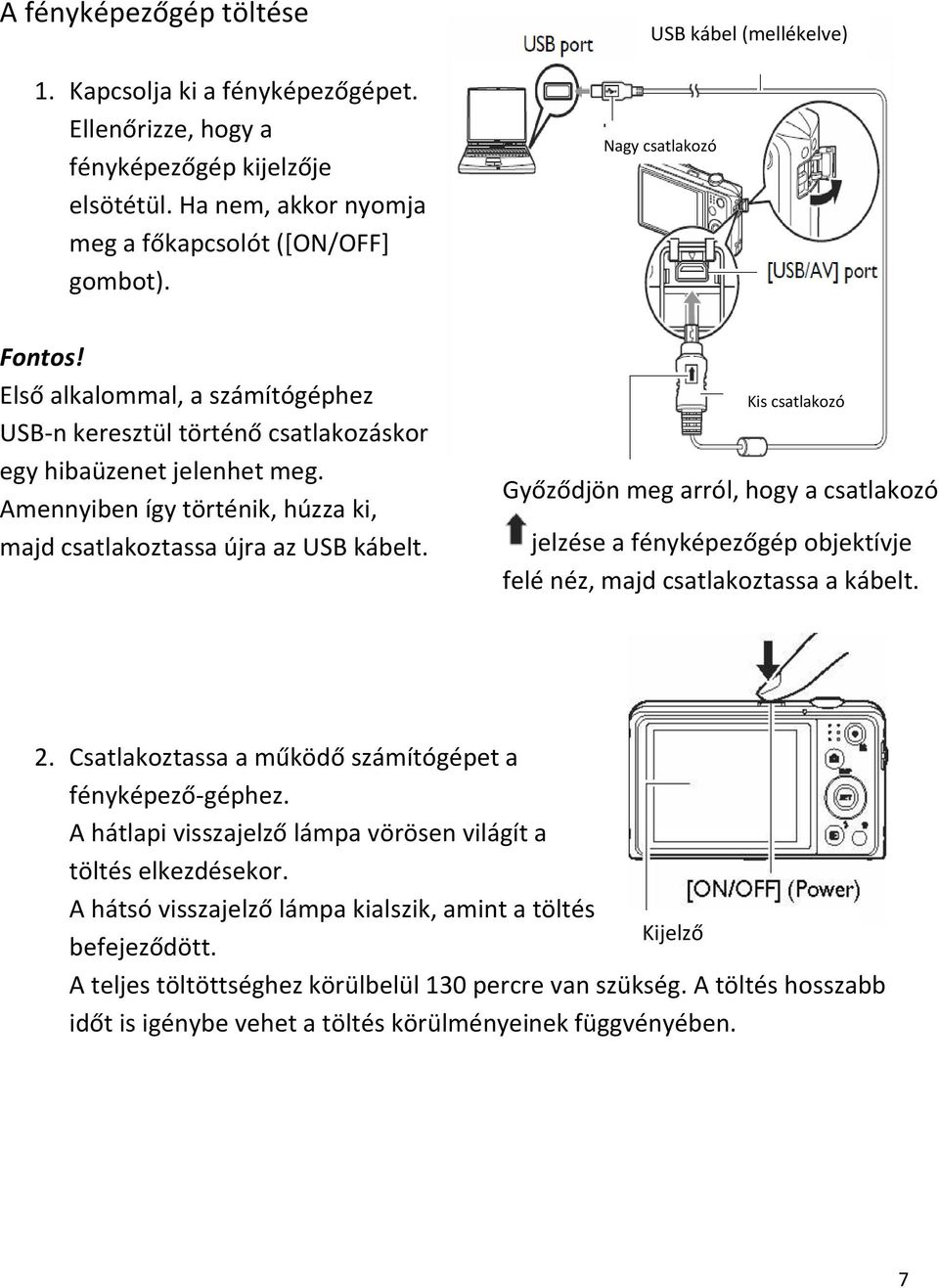 Amennyiben így történik, húzza ki, majd csatlakoztassa újra az USB kábelt.