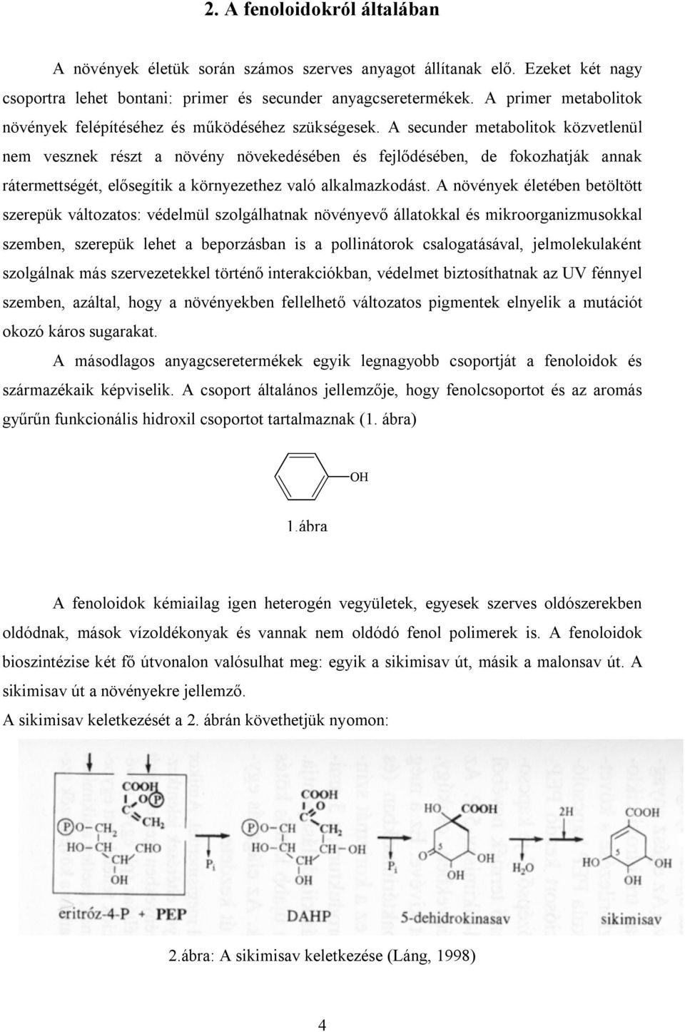 A secunder metabolitok közvetlenül nem vesznek részt a növény növekedésében és fejlődésében, de fokozhatják annak rátermettségét, elősegítik a környezethez való alkalmazkodást.