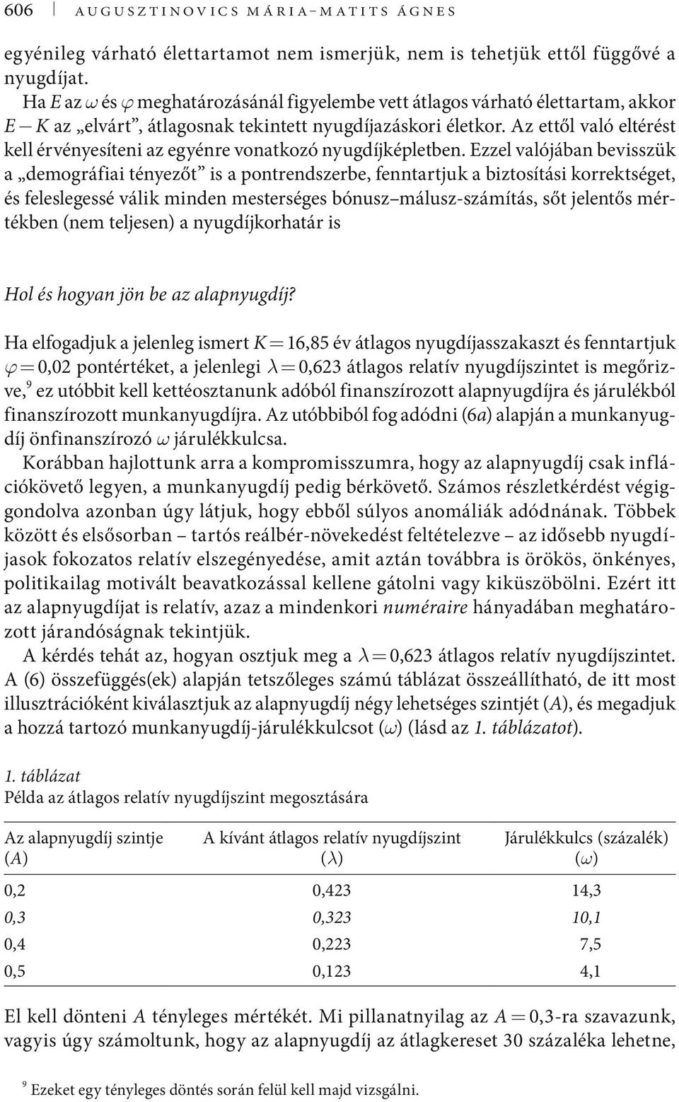 Az ettől való eltérést kell érvényesíteni az egyénre vonatkozó nyugdíjképletben.