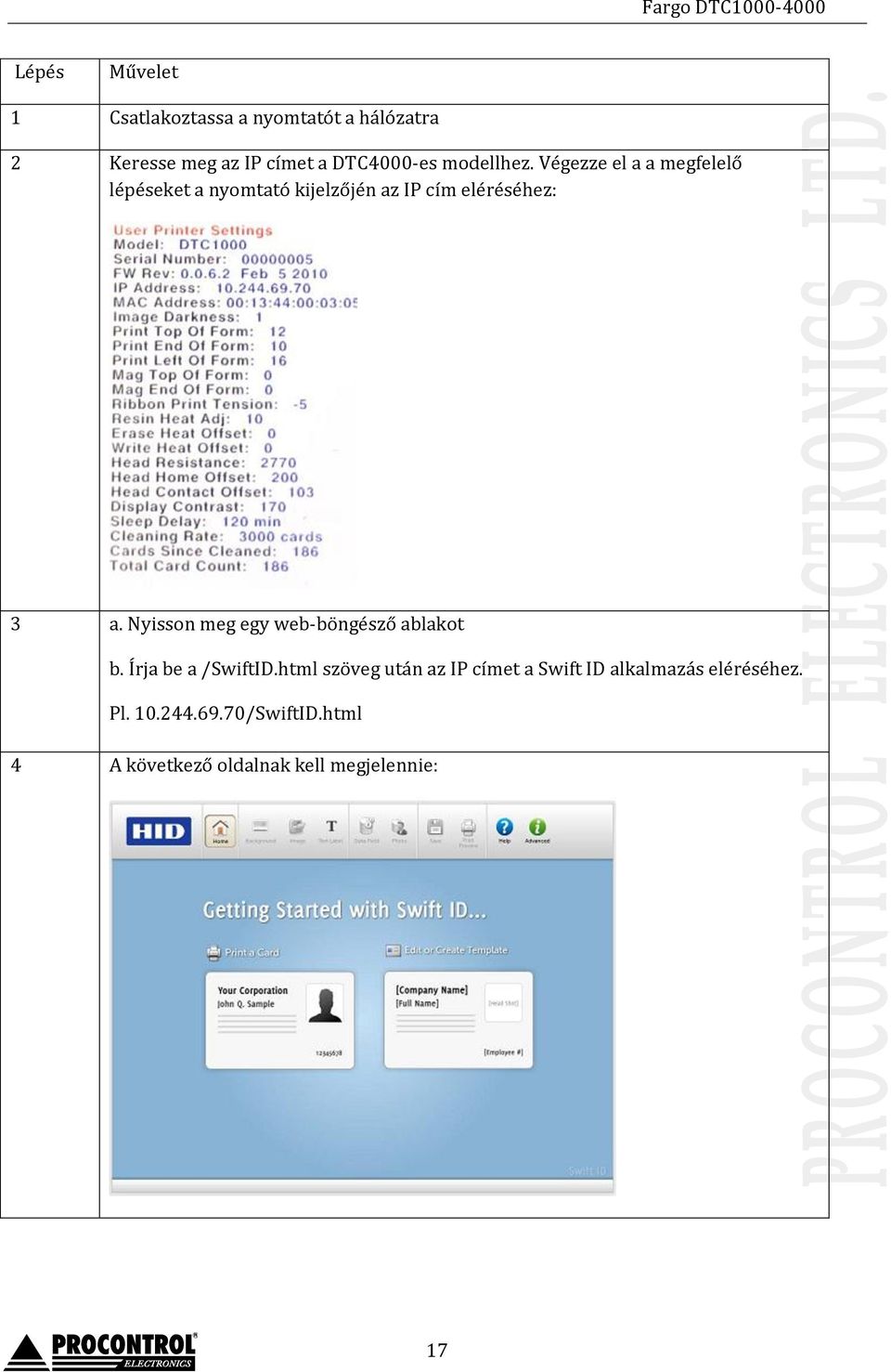 Nyisson meg egy web-böngésző ablakot b. Írja be a /SwiftID.