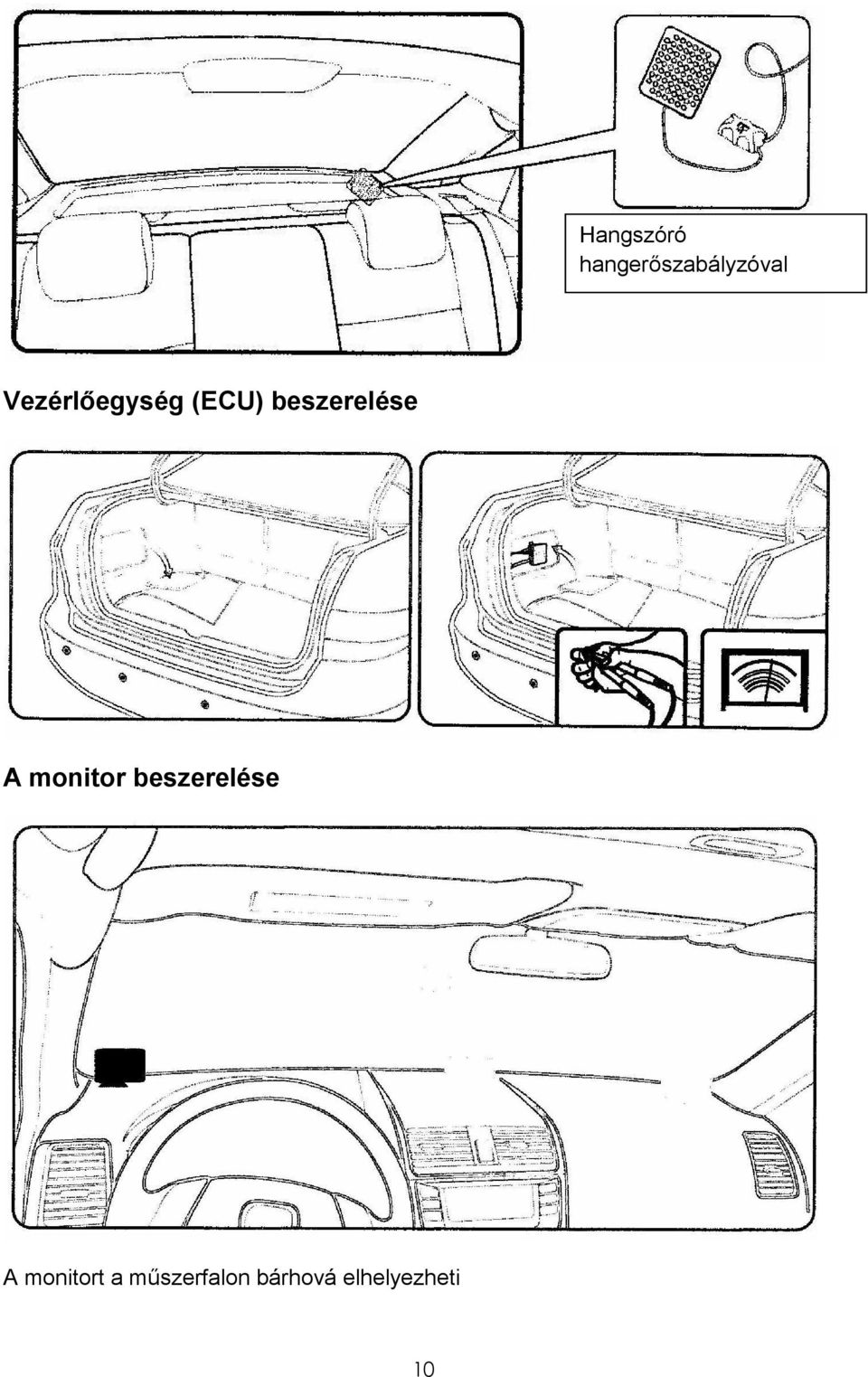 A monitor beszerelése A monitort