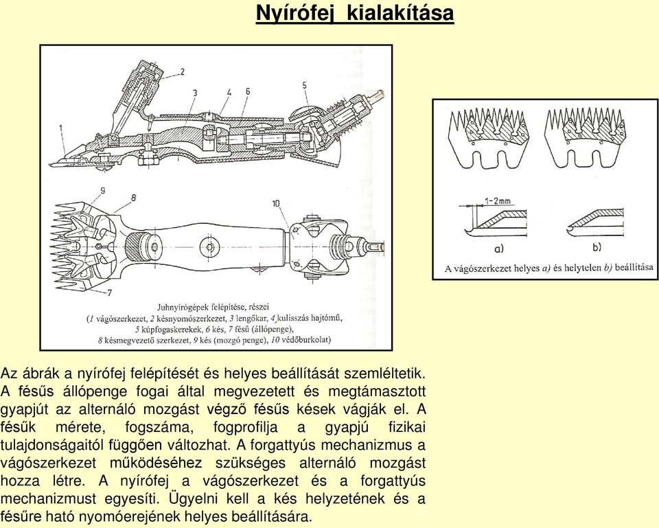 A fésűk mérete, fogszáma, fogprofilja a gyapjú fizikai tulajdonságaitól függően változhat.