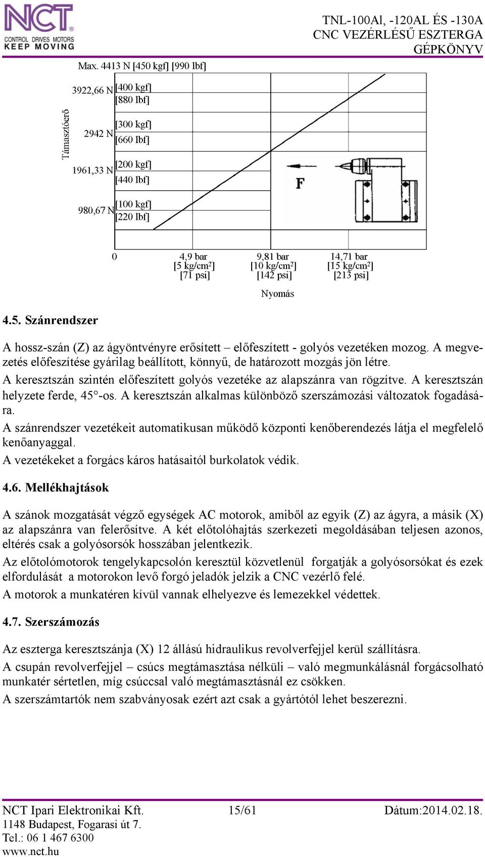 A szánrendszer vezetékeit automatikusan működő központi kenőberendezés látja el megfelelő kenőanyaggal. A vezetékeket a forgács káros hatásaitól burkolatok védik. 4.6.