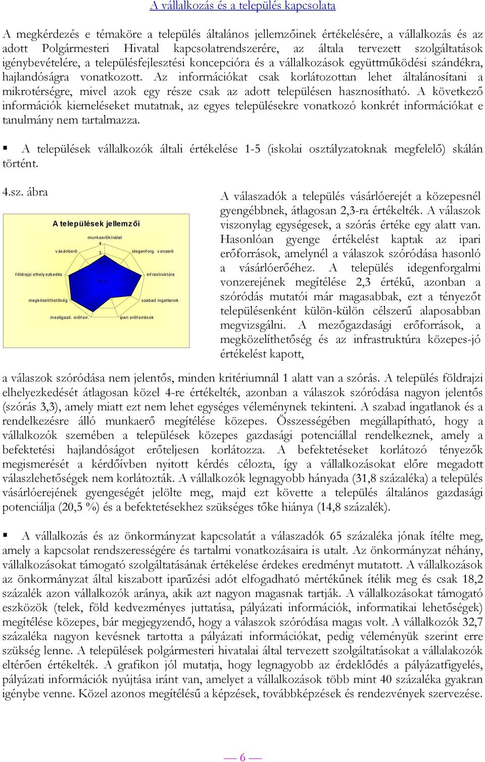 Az információkat csak korlátozottan lehet általánosítani a mikrotérségre, mivel azok egy része csak az adott településen hasznosítható.