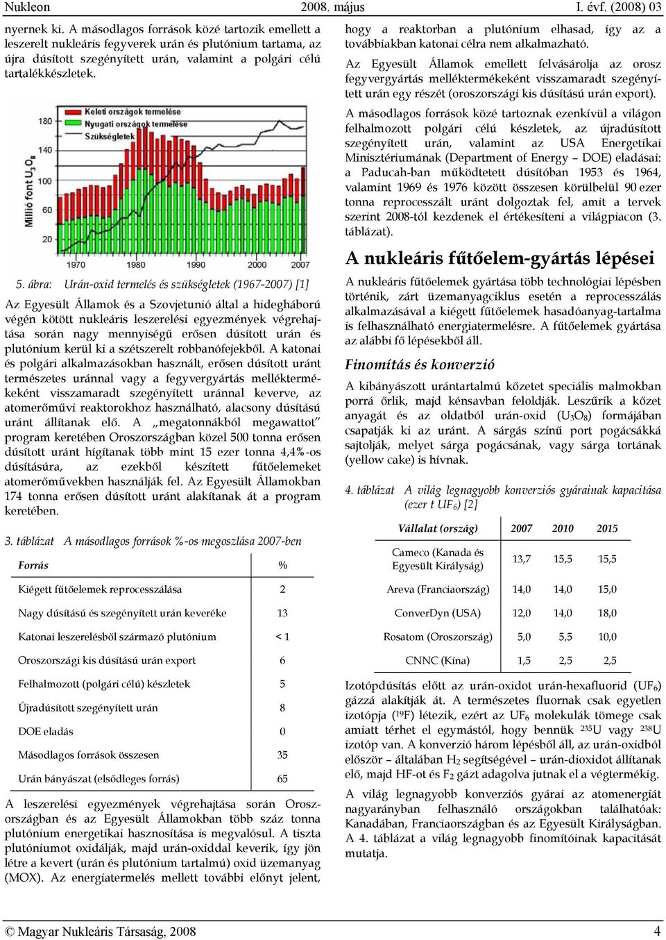 erősen dúsított urán és plutónium kerül ki a szétszerelt robbanófejekből.