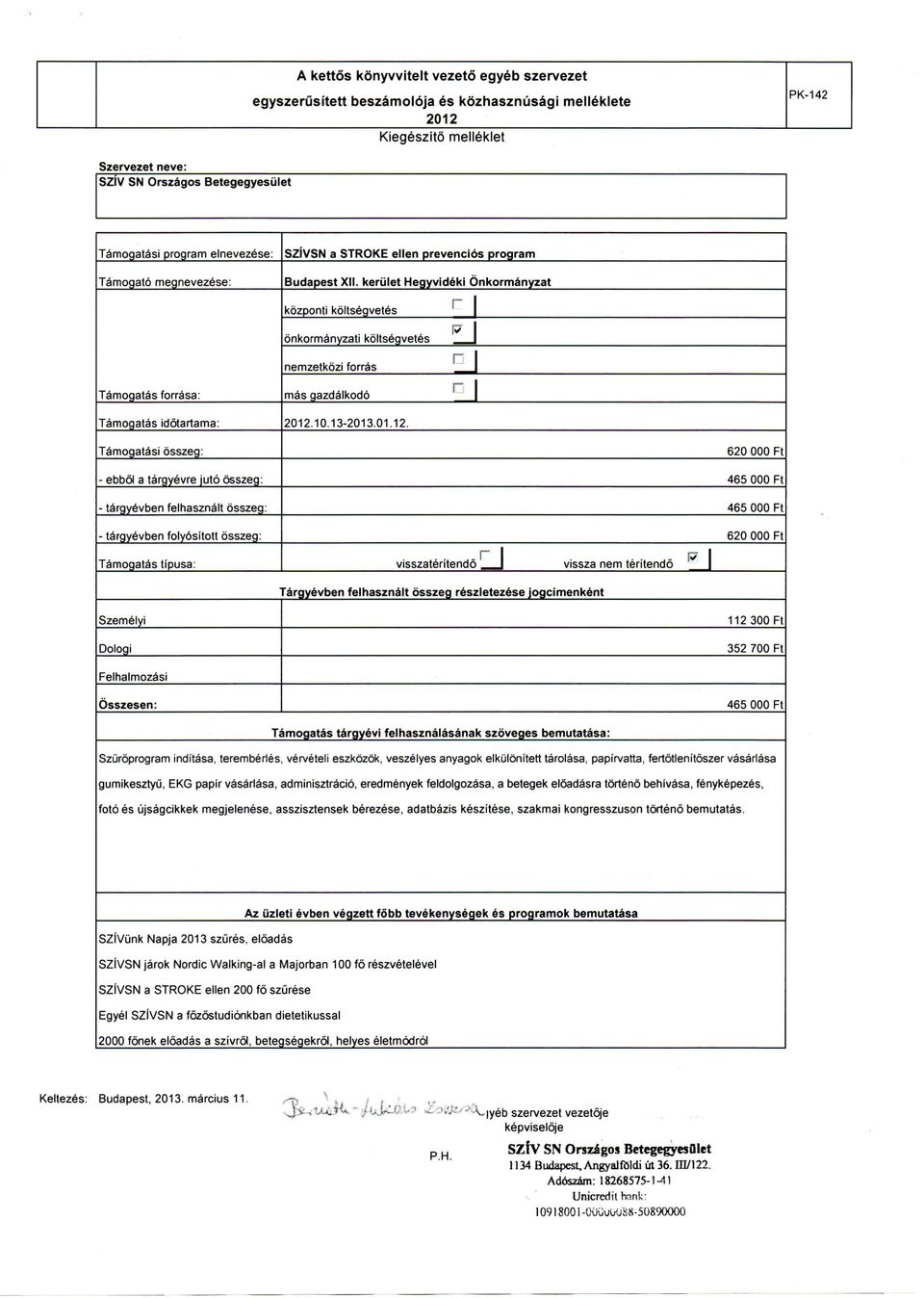 keriilet Hegyvideki Onkormanyzat kozponti koltsegvetes ^~ \ 9 I bnkormanyzati koltsegvetes nemzetkozi forras ' Tamogatas forrasa: mas gazdalkodo Tamogatas idotartama:.10.13-2013.01.12.