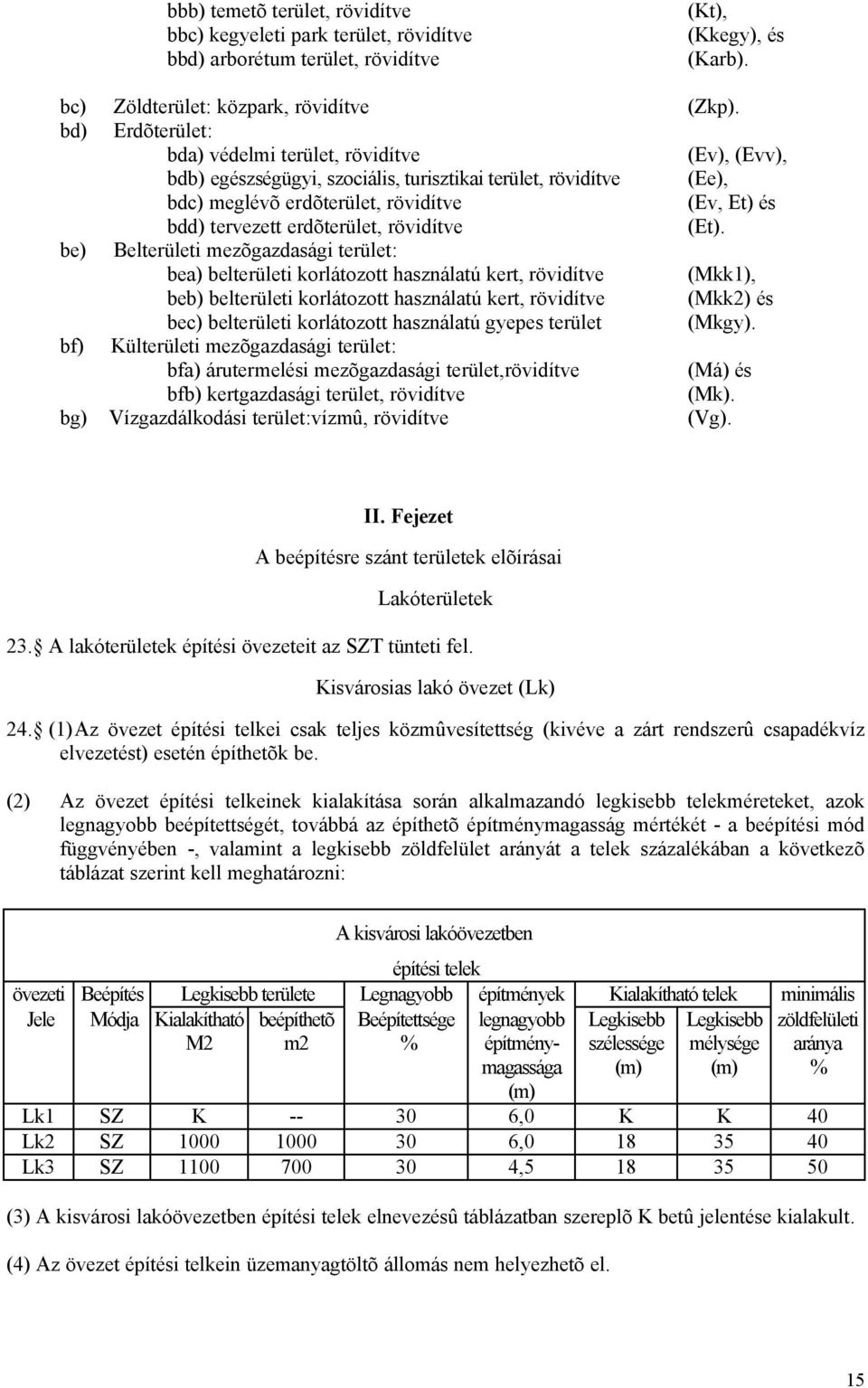 erdõterület, rövidítve (Et).