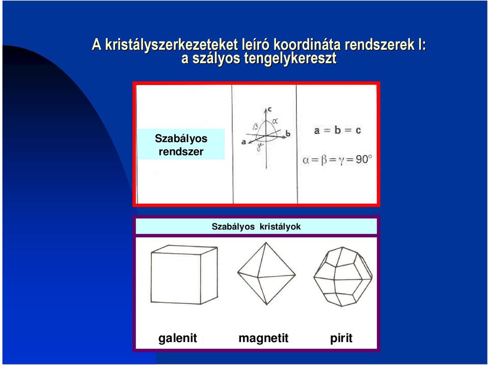 tengelykereszt Szabályos rendszer