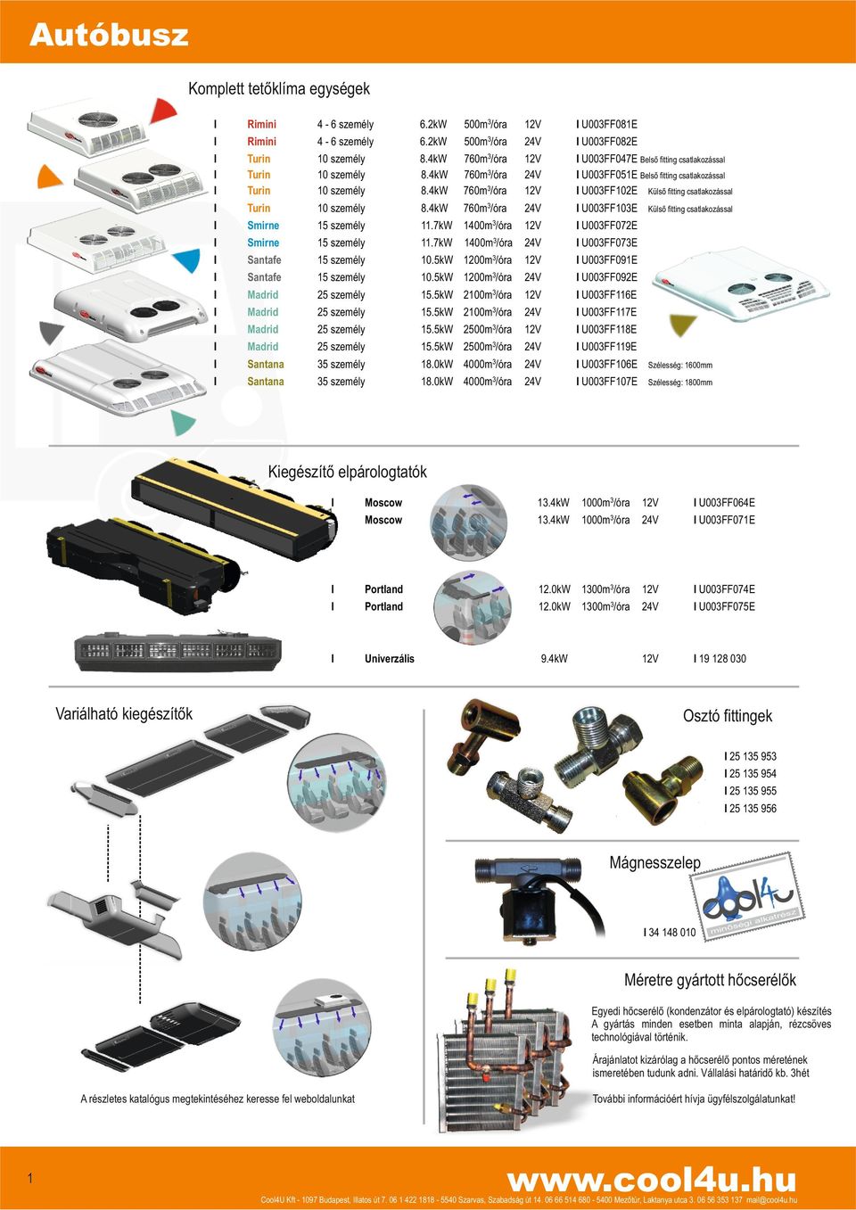 kW U003FF103E Smirne 15 semély 11.7kW 100m3/óra U003FF072E Smirne 15 semély 11.7kW 100m3/óra U003FF073E Santafe 15 semély 10.5kW 1200m3/óra U003FF091E Santafe 15 semély 10.