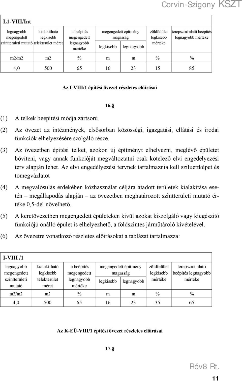 (3) Az övezetben építési telket, azokon új építményt elhelyezni, meglévő épületet bővíteni, vagy annak funkcióját megváltoztatni csak kötelező elvi engedélyezési terv alapján lehet.