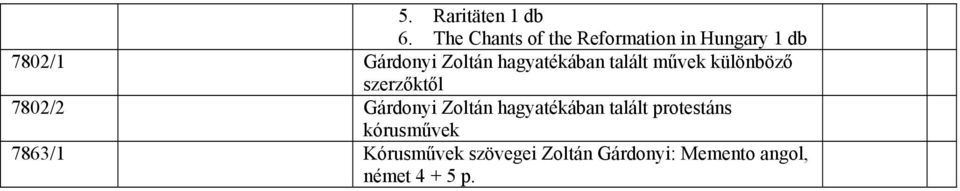 hagyatékában talált művek különböző szerzőktől 7802/2 Gárdonyi