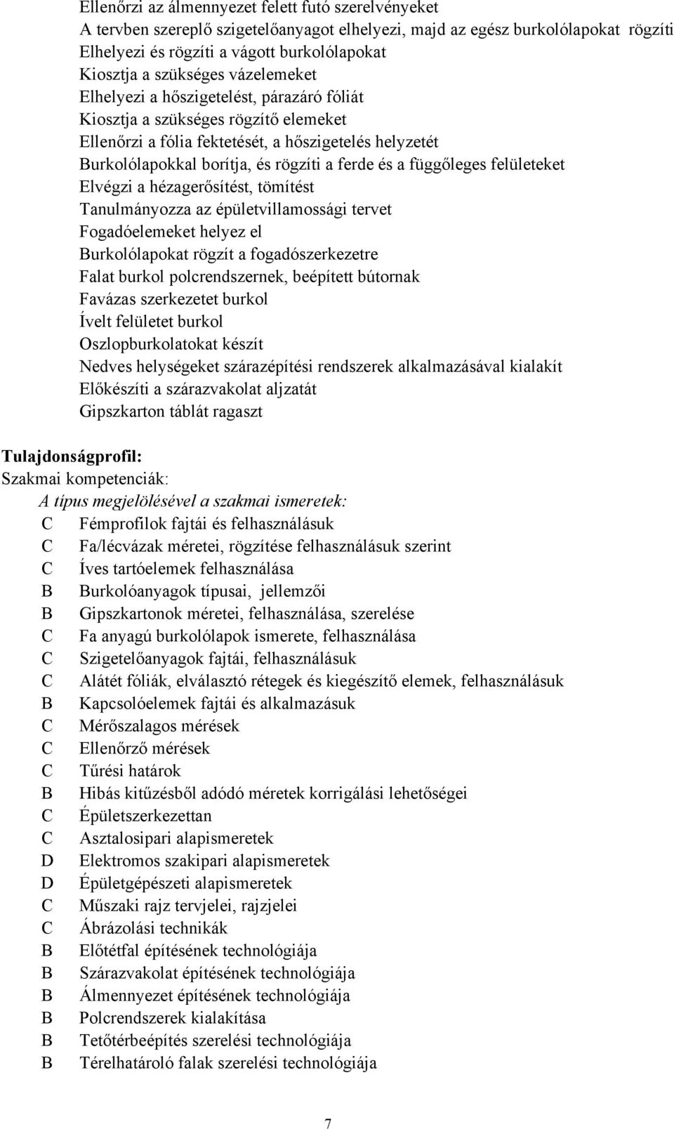 ferde és a függőleges felületeket Elvégzi a hézagerősítést, tömítést Tanulmányozza az épületvillamossági tervet Fogadóelemeket helyez el Burkolólapokat rögzít a fogadószerkezetre Falat burkol