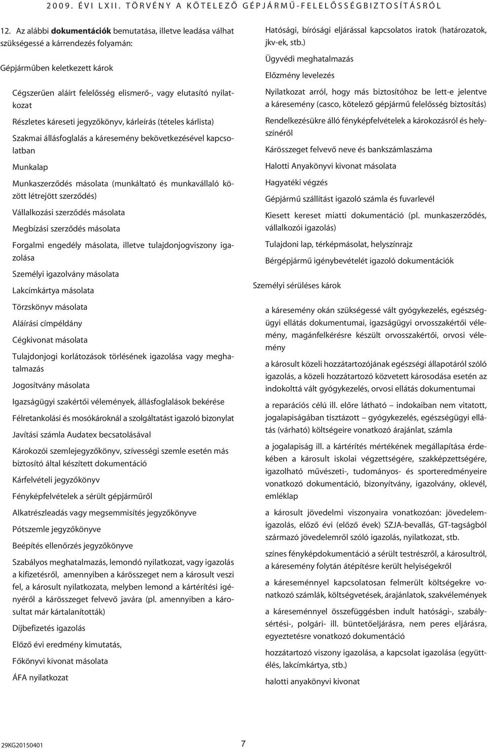 létrejött szerzôdés) Vállalkozási szerzôdés másolata Megbízási szerzôdés másolata Forgalmi engedély másolata, illetve tulajdonjogviszony igazolása Személyi igazolvány másolata Lakcímkártya másolata