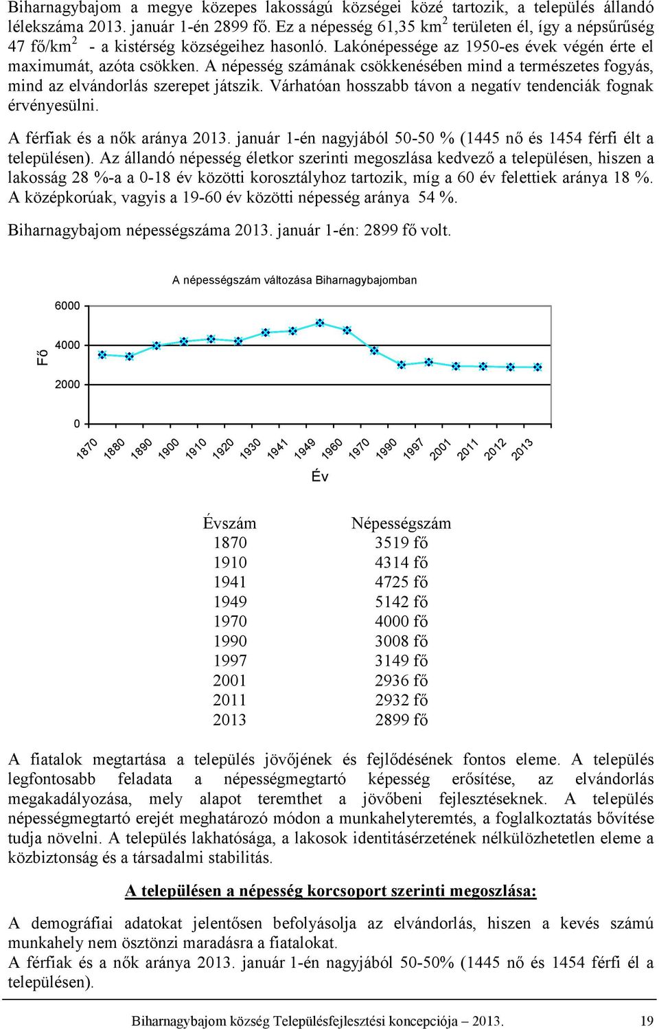 A népesség számának csökkenésében mind a természetes fogyás, mind az elvándorlás szerepet játszik. árhatóan hosszabb távon a negatív tendenciák fognak érvényesülni. A férfiak és a nők aránya 2013.