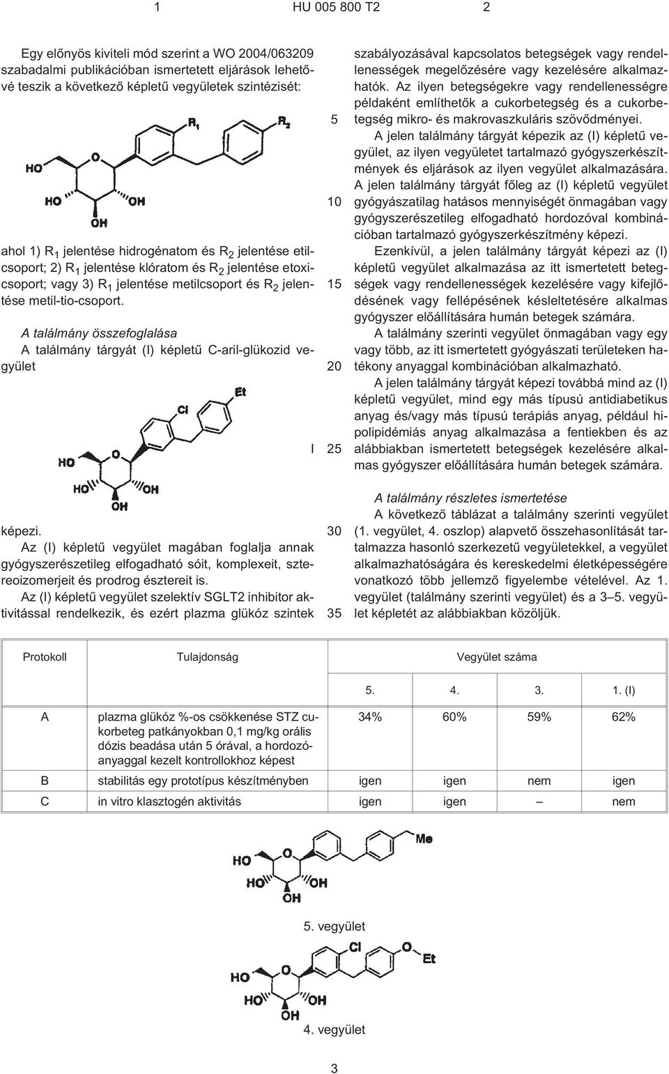 A találmány összefoglalása A találmány tárgyát (I) képletû C¹aril-glükozid vegyület képezi.