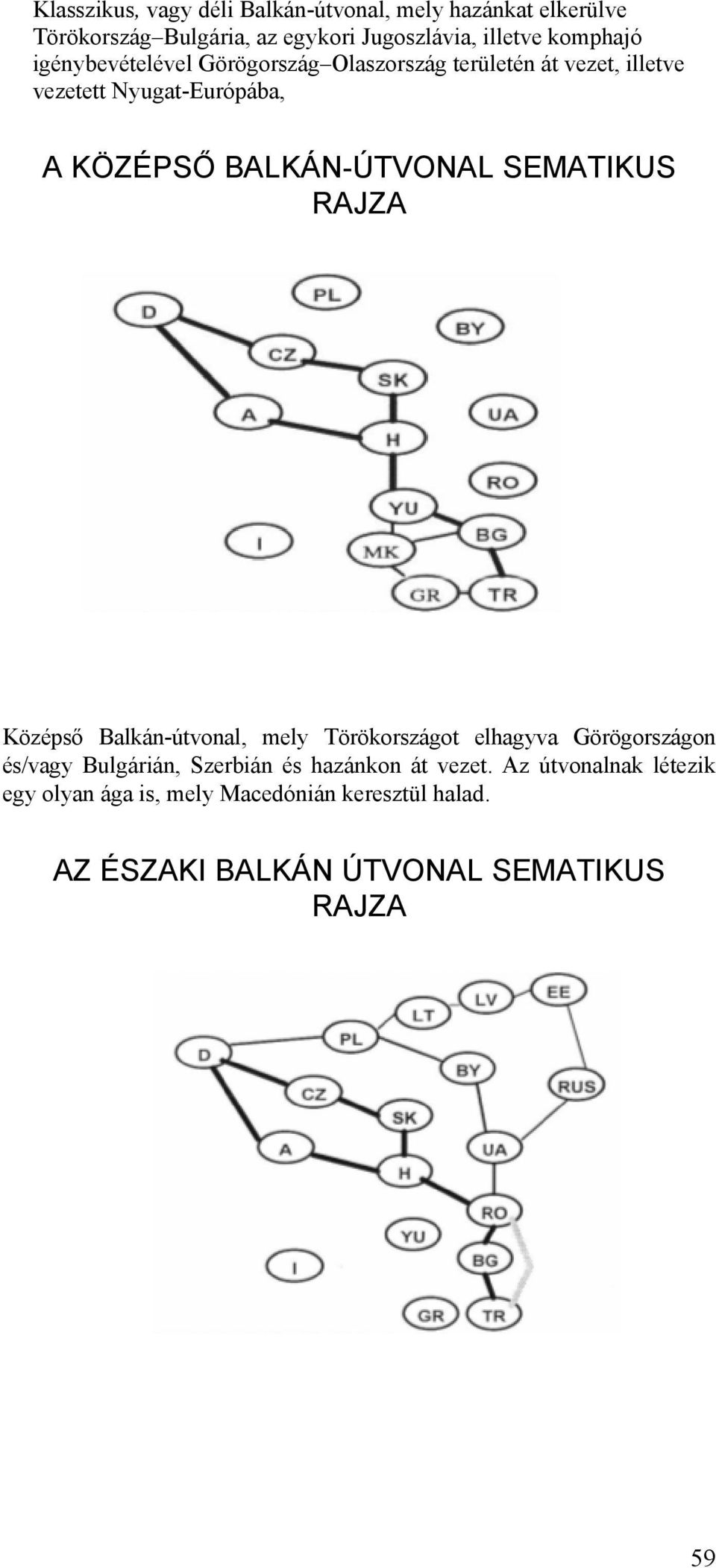 BALKÁN-ÚTVONAL SEMATIKUS RAJZA Középső Balkán-útvonal, mely Törökországot elhagyva Görögországon és/vagy Bulgárián,