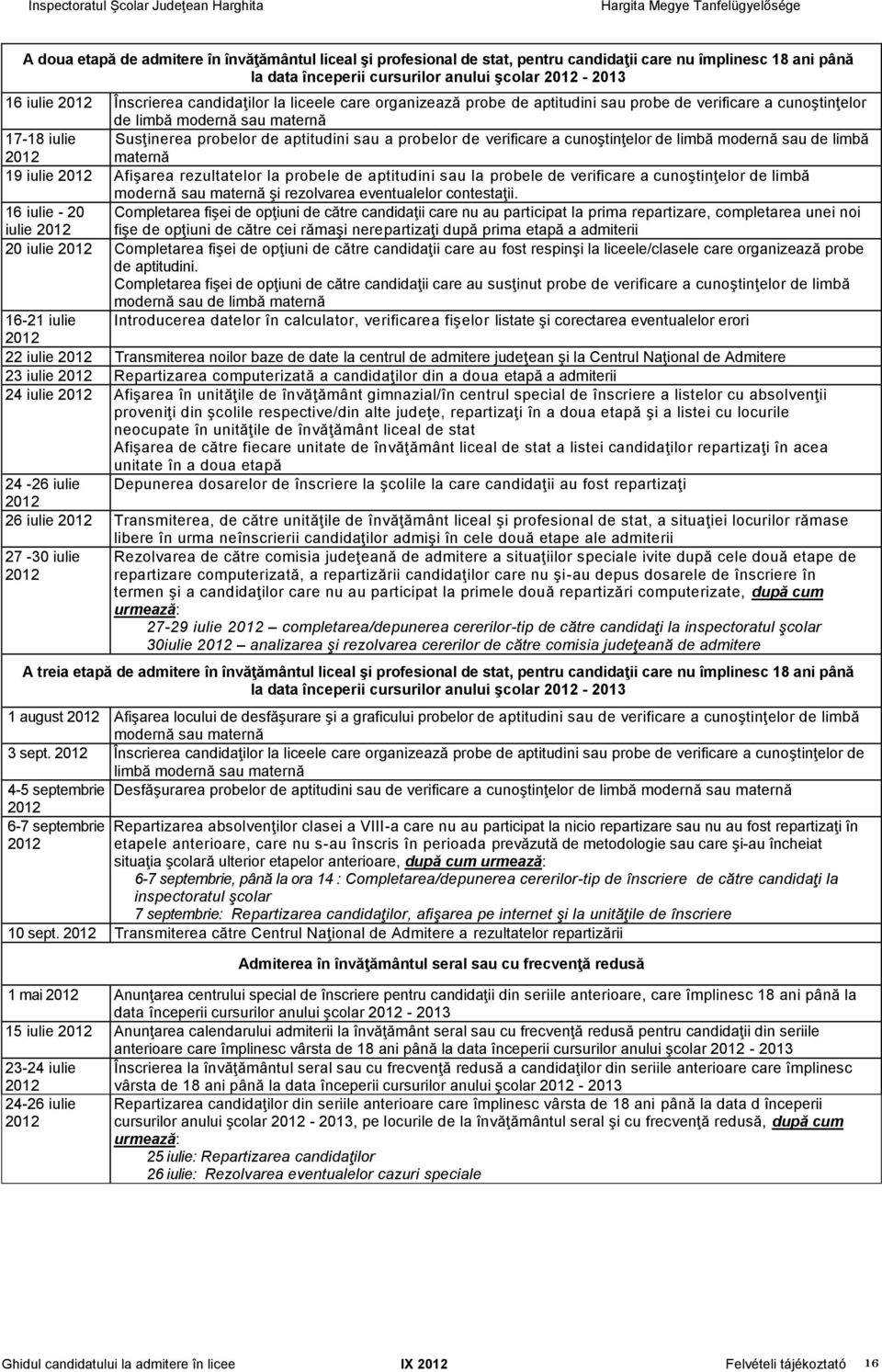 verificare a cunoştinţelor de limbă modernă sau de limbă 2012 maternă 19 iulie 2012 Afişarea rezultatelor la probele de aptitudini sau la probele de verificare a cunoştinţelor de limbă modernă sau