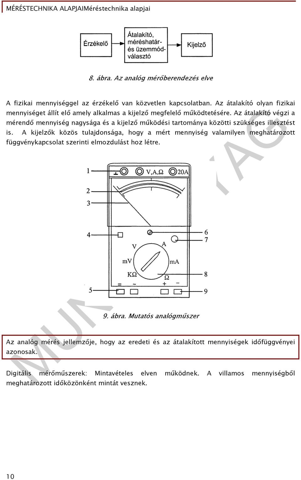 Az átalakító végzi a mérendő mennyiség nagysága és a kijelző működési tartománya közötti szükséges illesztést is.