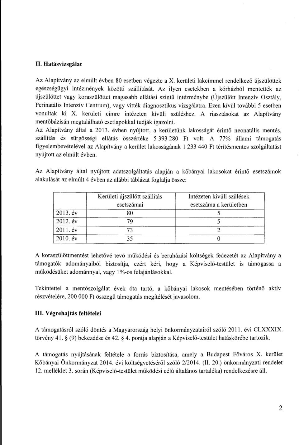 vizsgálatra. Ezen kívül további 5 esetben vonultak ki X. kerületi címre intézeten kívüli szüléshez. A riasztásokat az Alapítvány mentőbázisán megtalálható esetlapokkal tudják igazolni.