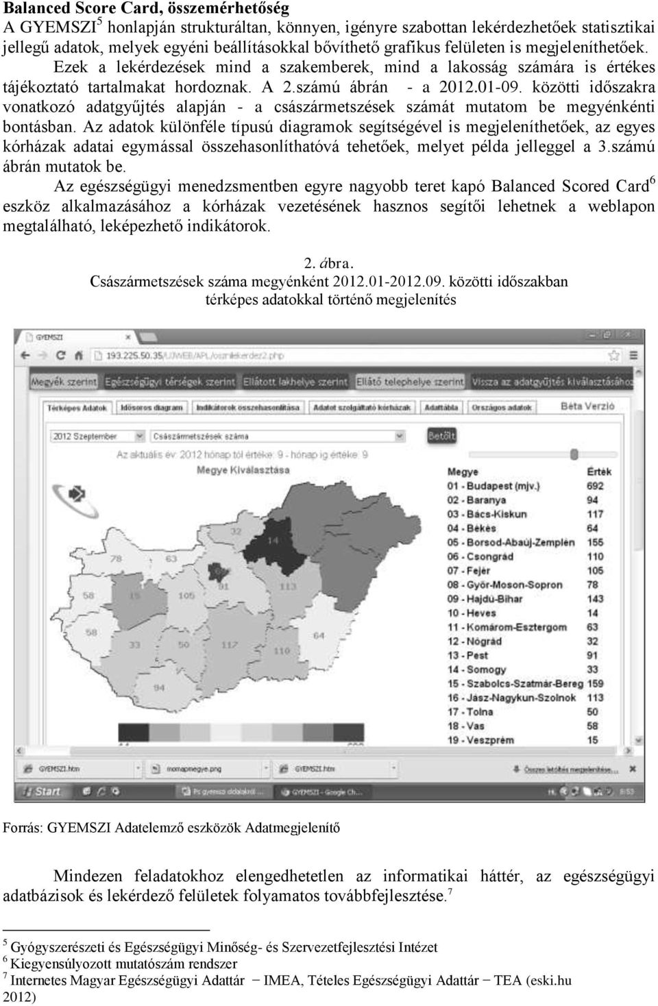 közötti időszakra vonatkozó adatgyűjtés alapján - a császármetszések számát mutatom be megyénkénti bontásban.