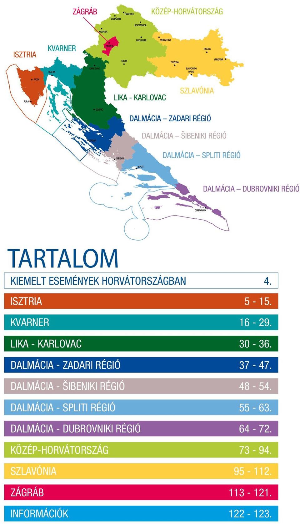 DALMÁCIA - ŠIBENIKI RÉGIÓ 48-54. DALMÁCIA - SPLITI RÉGIÓ 55-63.