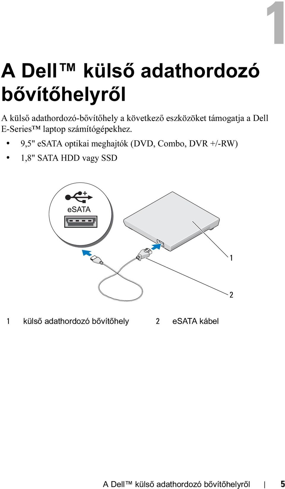 9,5" esata optikai meghajtók (DVD, Combo, DVR +/-RW) 1,8" SATA HDD vagy SSD