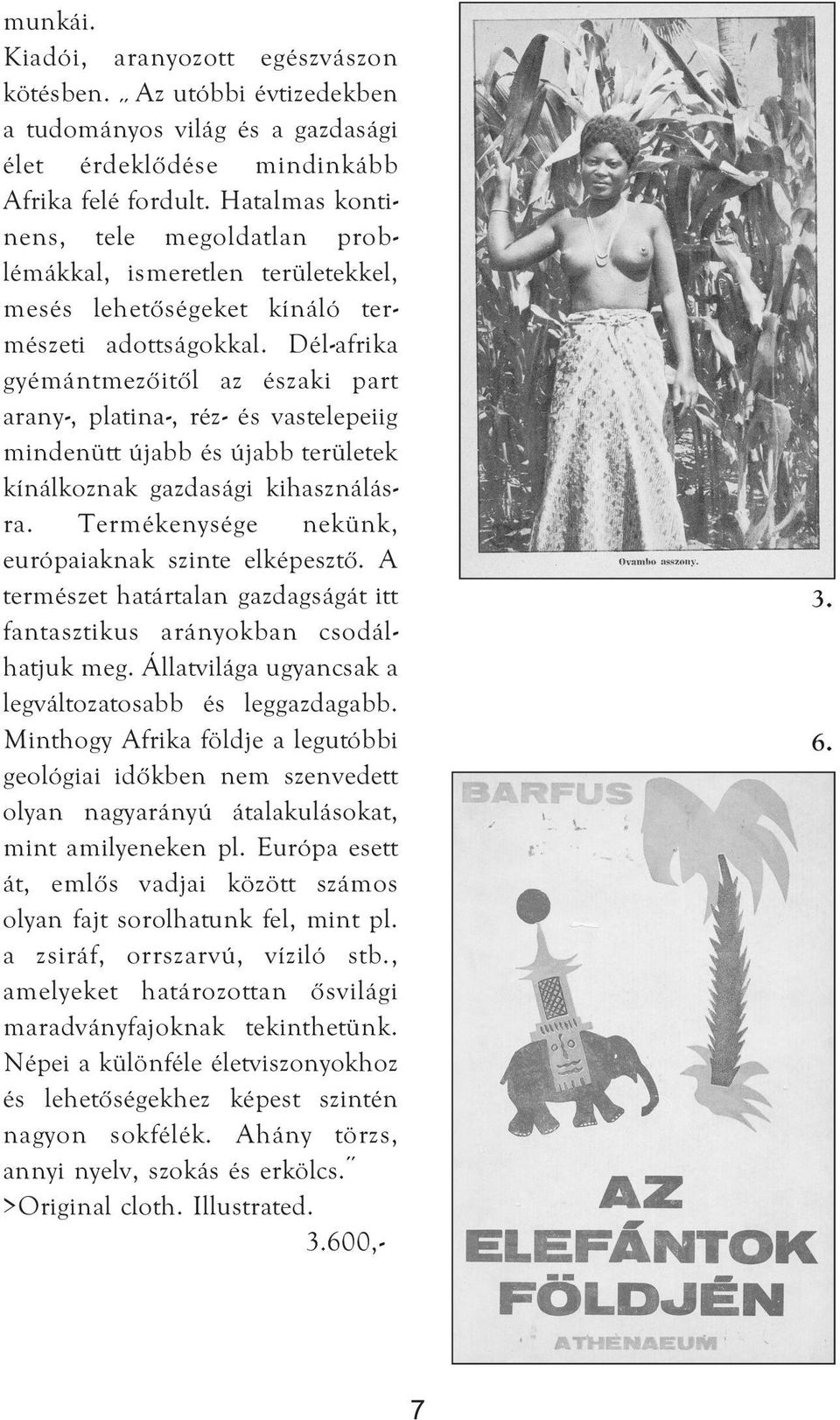 Dél-afrika gyémántmezőitől az északi part arany-, platina-, réz- és vastelepeiig mindenütt újabb és újabb területek kínálkoznak gazdasági kihasználásra.