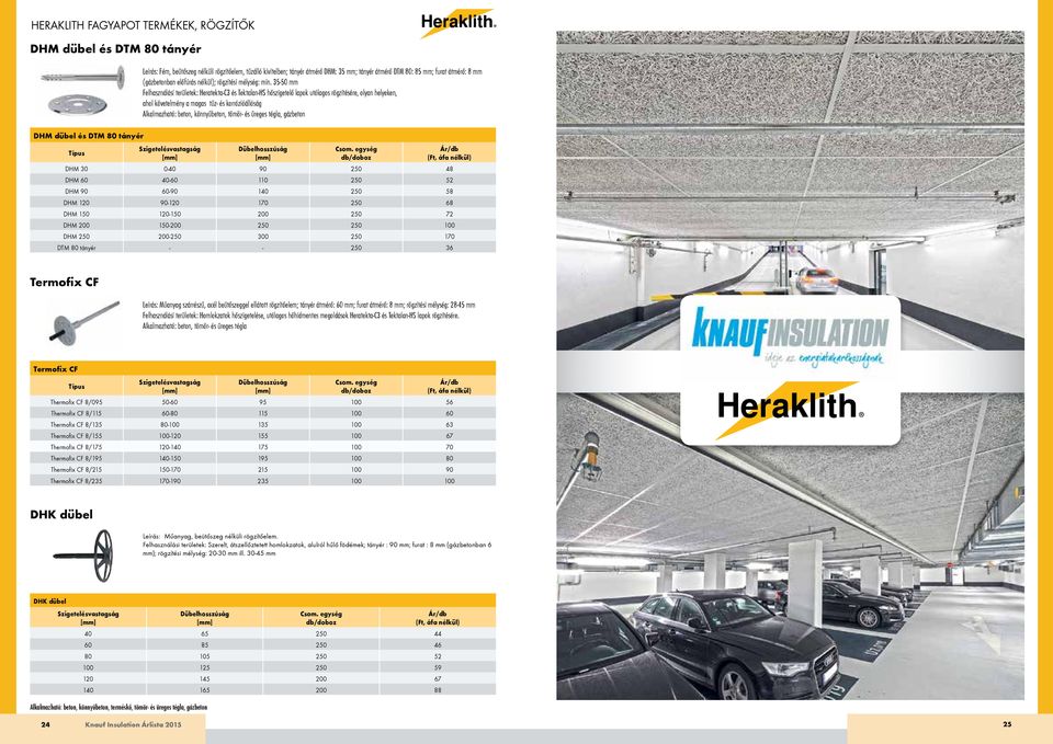 35-50 mm Felhasználási területek: Heratekta-C3 és Tektalan-HS hőszigetelő lapok utólagos rögzítésére, olyan helyeken, ahol követelmény a magas tűz- és korrózióállóság Alkalmazható: beton,