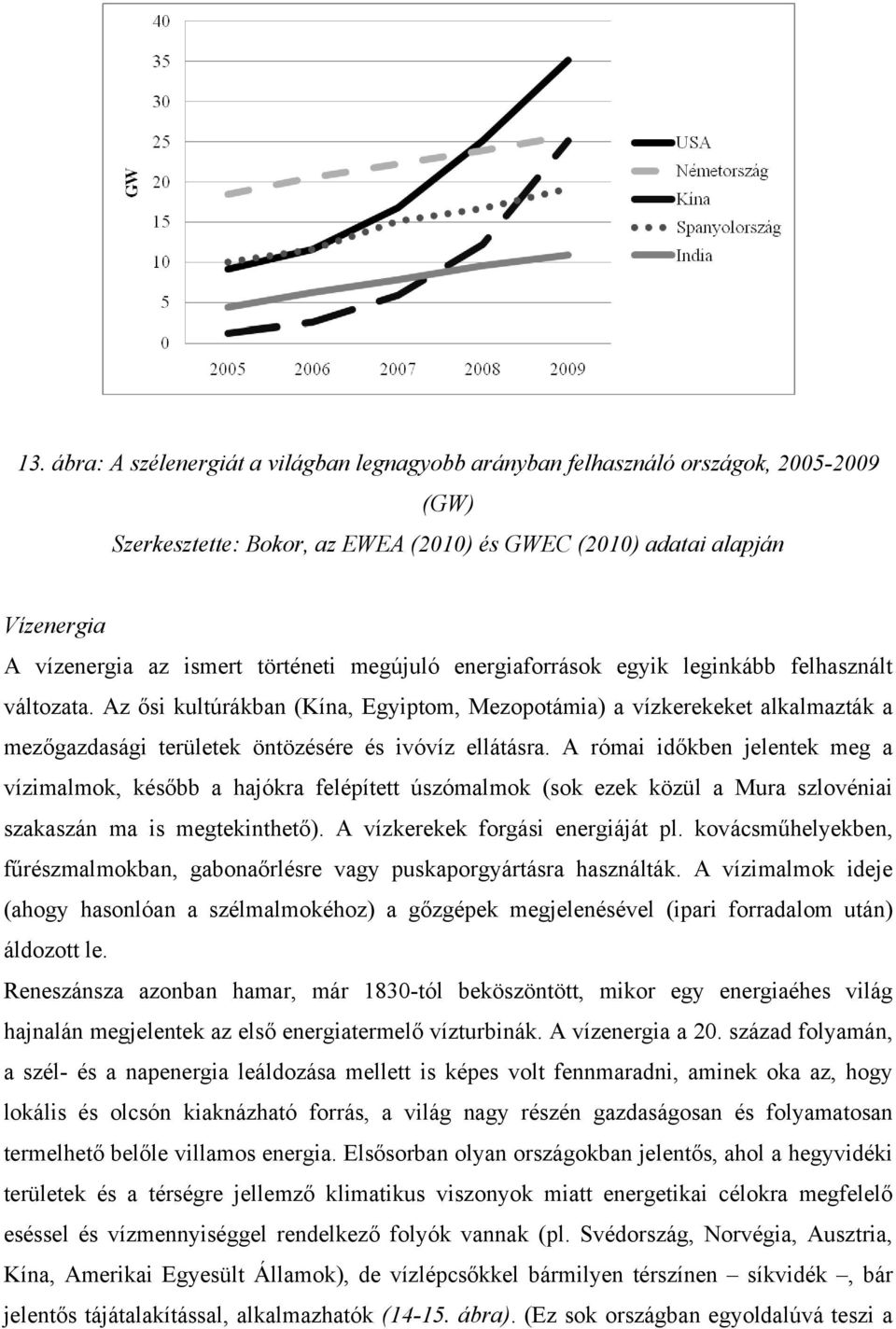 Az ősi kultúrákban (Kína, Egyiptom, Mezopotámia) a vízkerekeket alkalmazták a mezőgazdasági területek öntözésére és ivóvíz ellátásra.