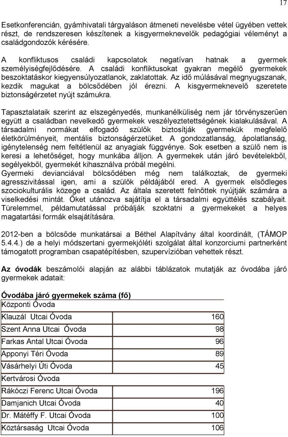 Az idő múlásával megnyugszanak, kezdik magukat a bölcsődében jól érezni. A kisgyermeknevelő szeretete biztonságérzetet nyújt számukra.