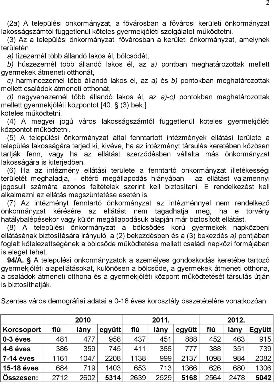 meghatározottak mellett gyermekek átmeneti otthonát, c) harmincezernél több állandó lakos él, az a) és b) pontokban meghatározottak mellett családok átmeneti otthonát, d) negyvenezernél több állandó