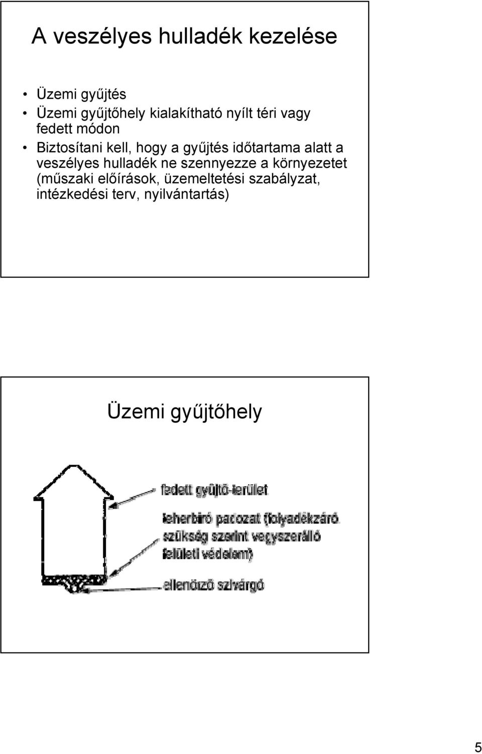 alatt a veszélyes hulladék ne szennyezze a környezetet (műszaki előírások,