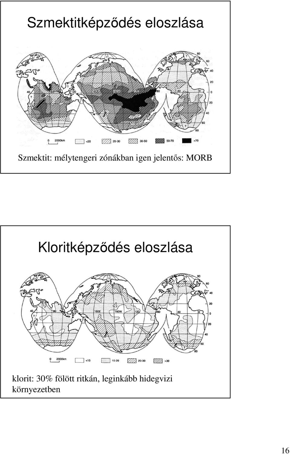 Kloritképzıdés eloszlása klorit: 30%